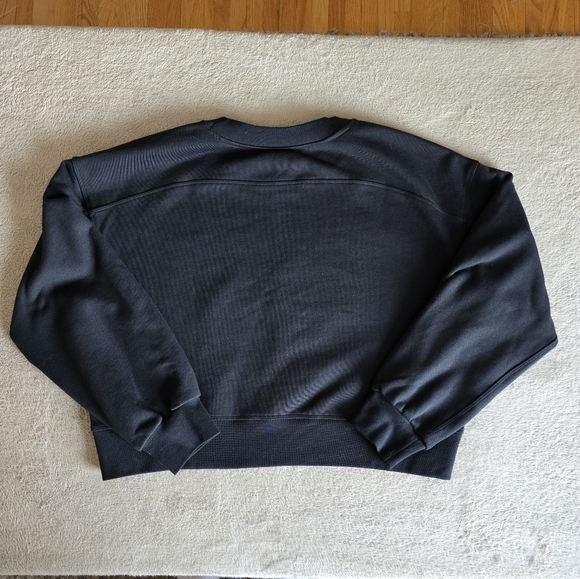 Lululemon Perfectly Oversized Cropped Crew French Terry Black - Picture 6 of 10